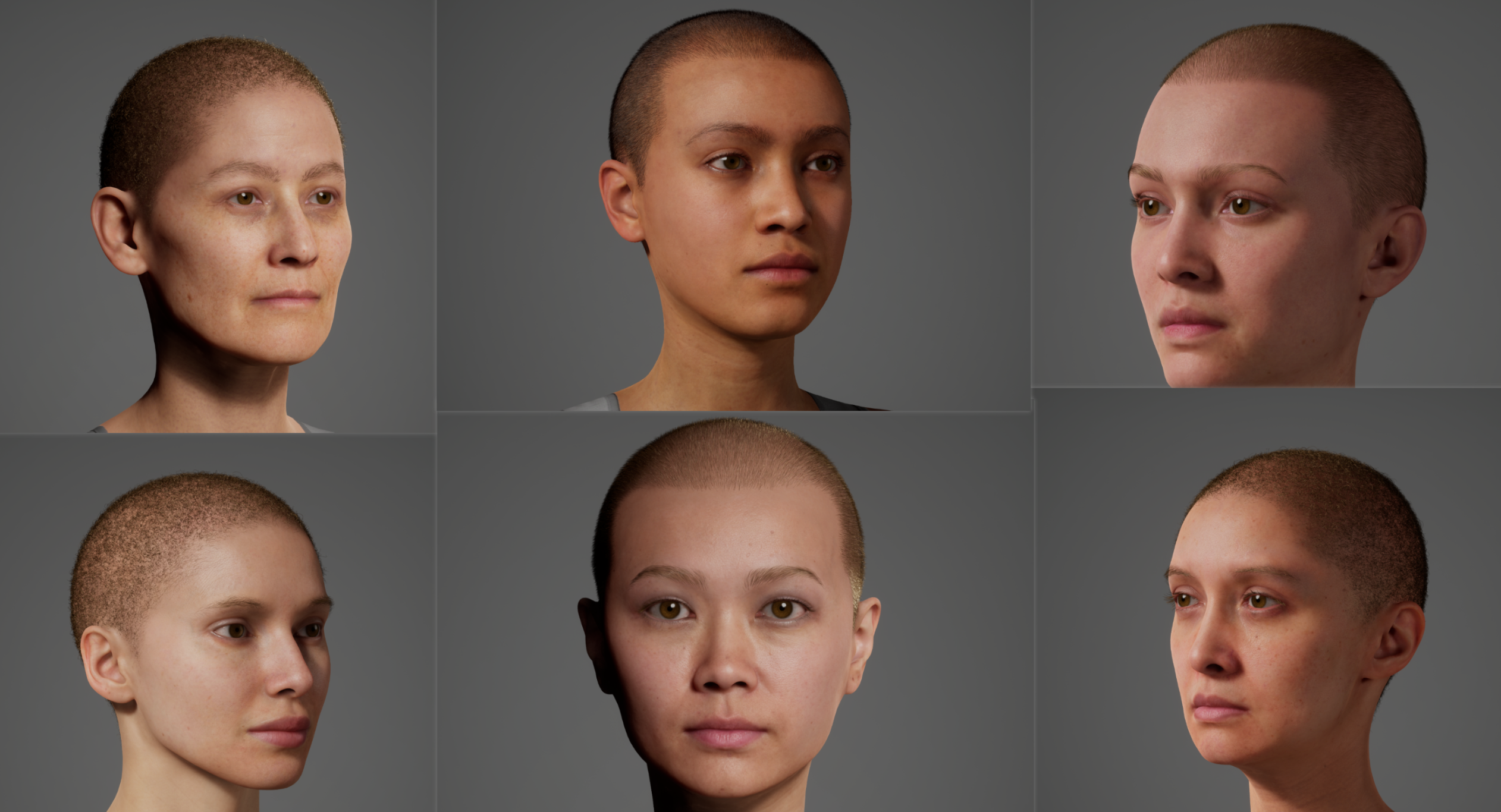A group of 6 realistic female digital human characters | Fab