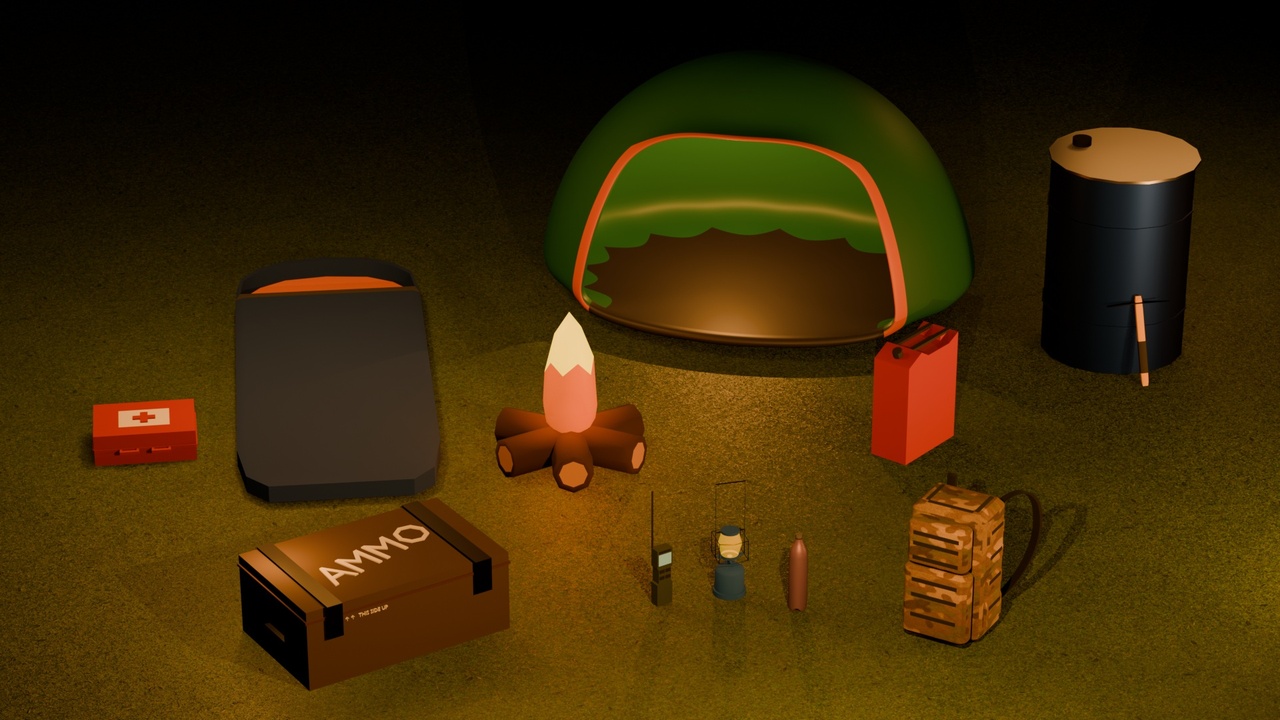 Media 1 for listing Low Poly Survival Asset Pack - 3D Props