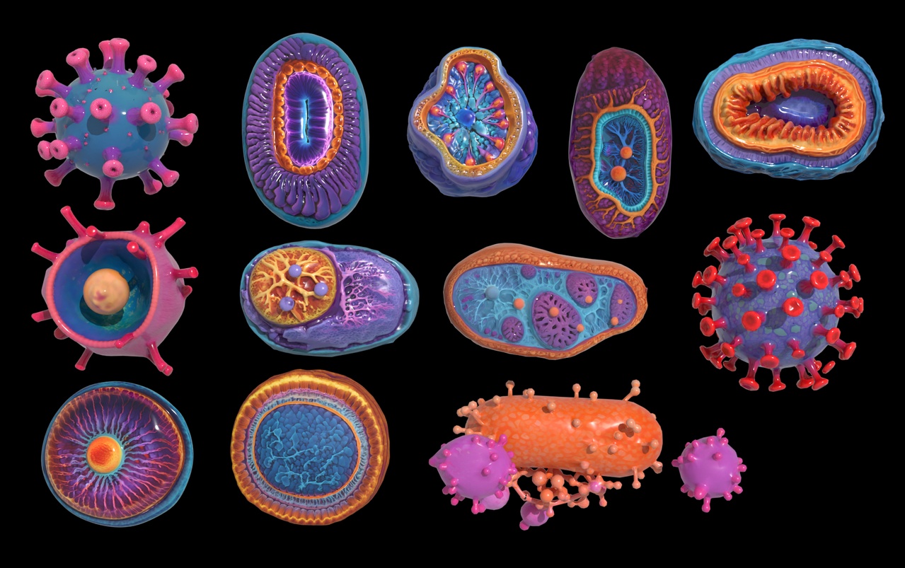 Media 1 for listing BioCore Collection 3D Virus Asset Pack | High to low poly