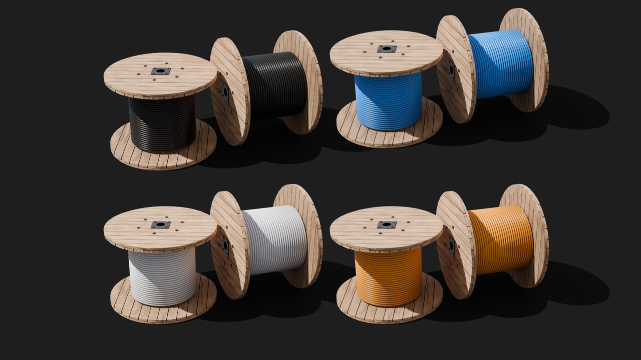 Media 1 for listing large wooden Cable spool drum or cable reel 3D model