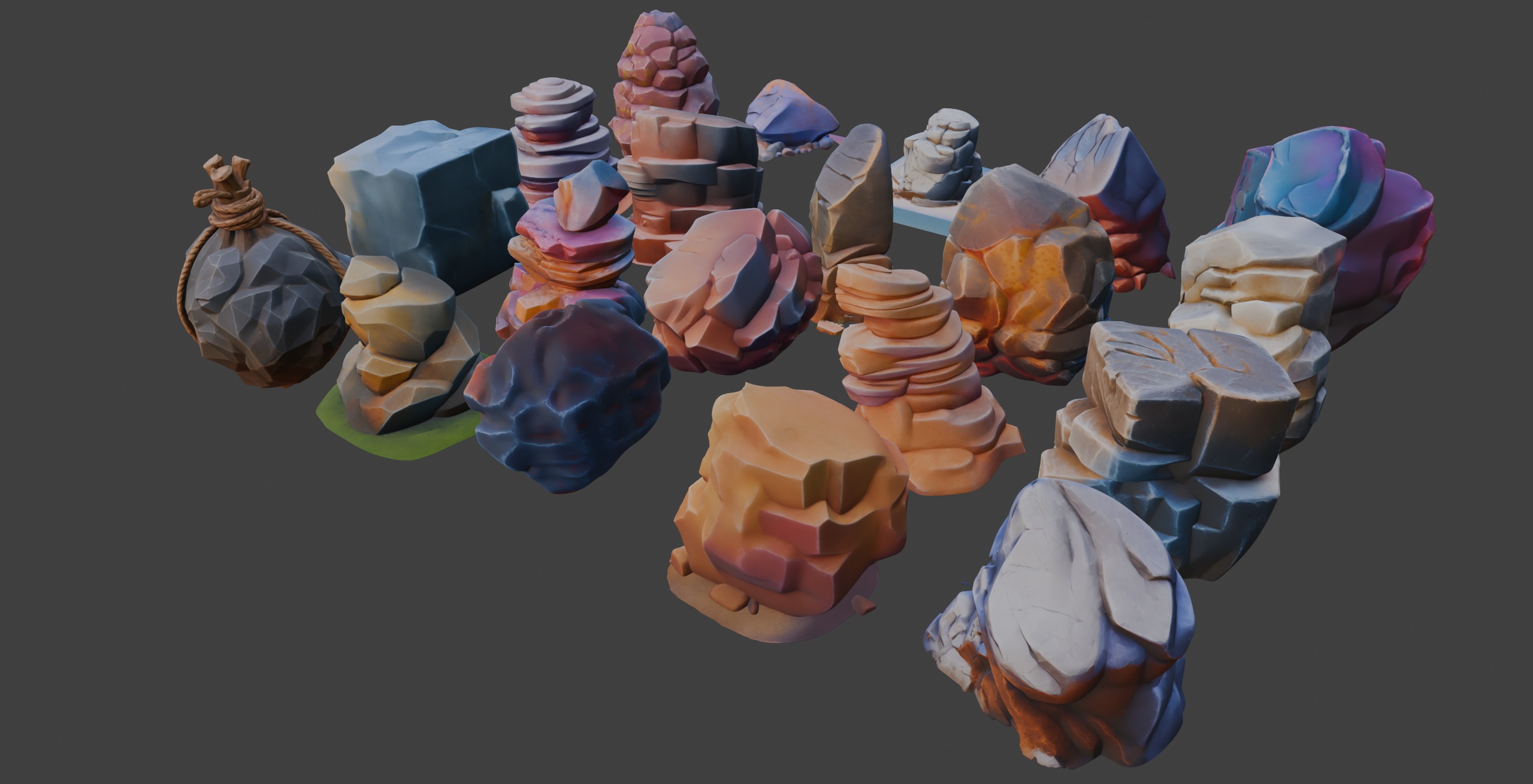 Media 1 for listing Stylized Rocks and Stones