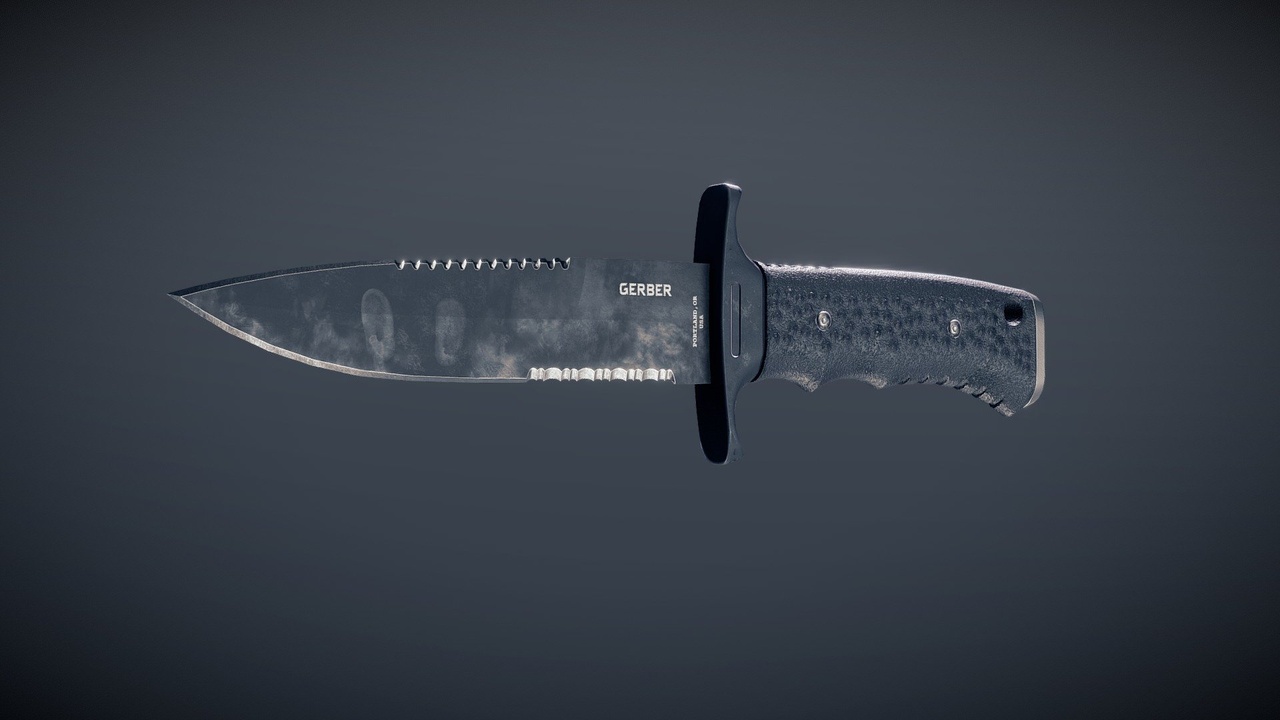 Media 1 for listing Gerber Combat knife Low-Poly
