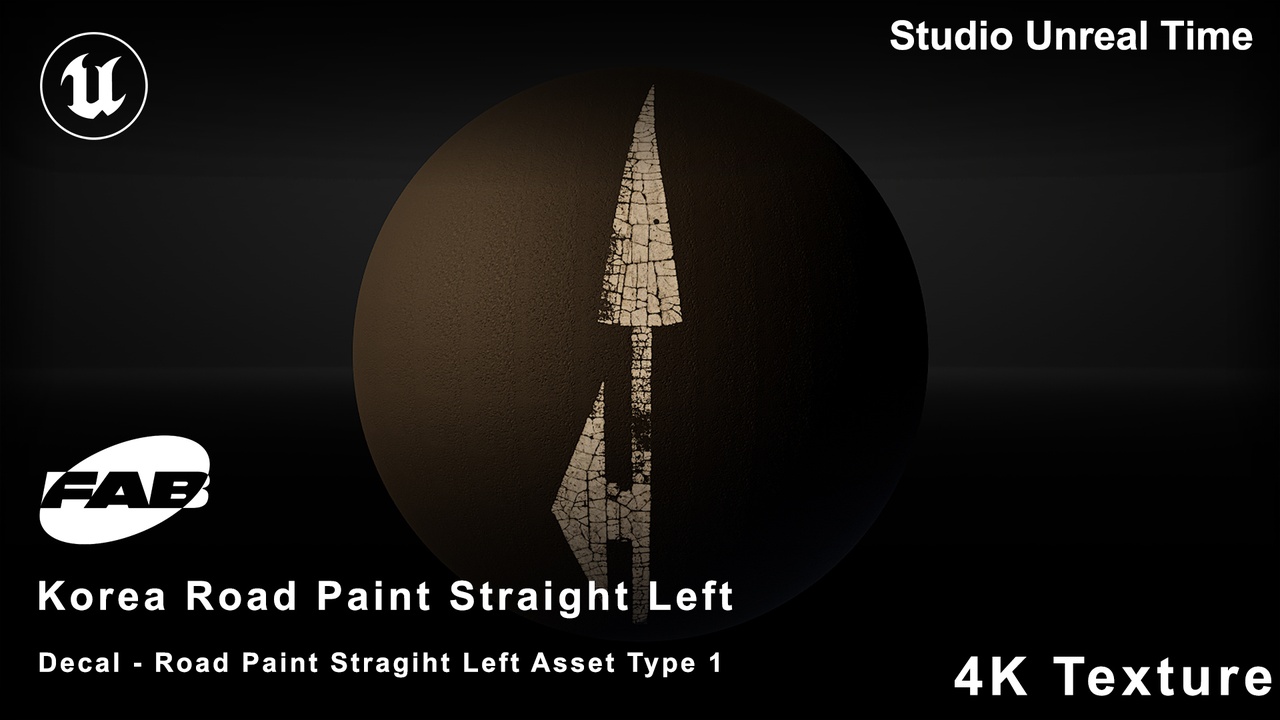 Media 1 for listing Korea Road Paint Decal Straight Left Asset Type 1
