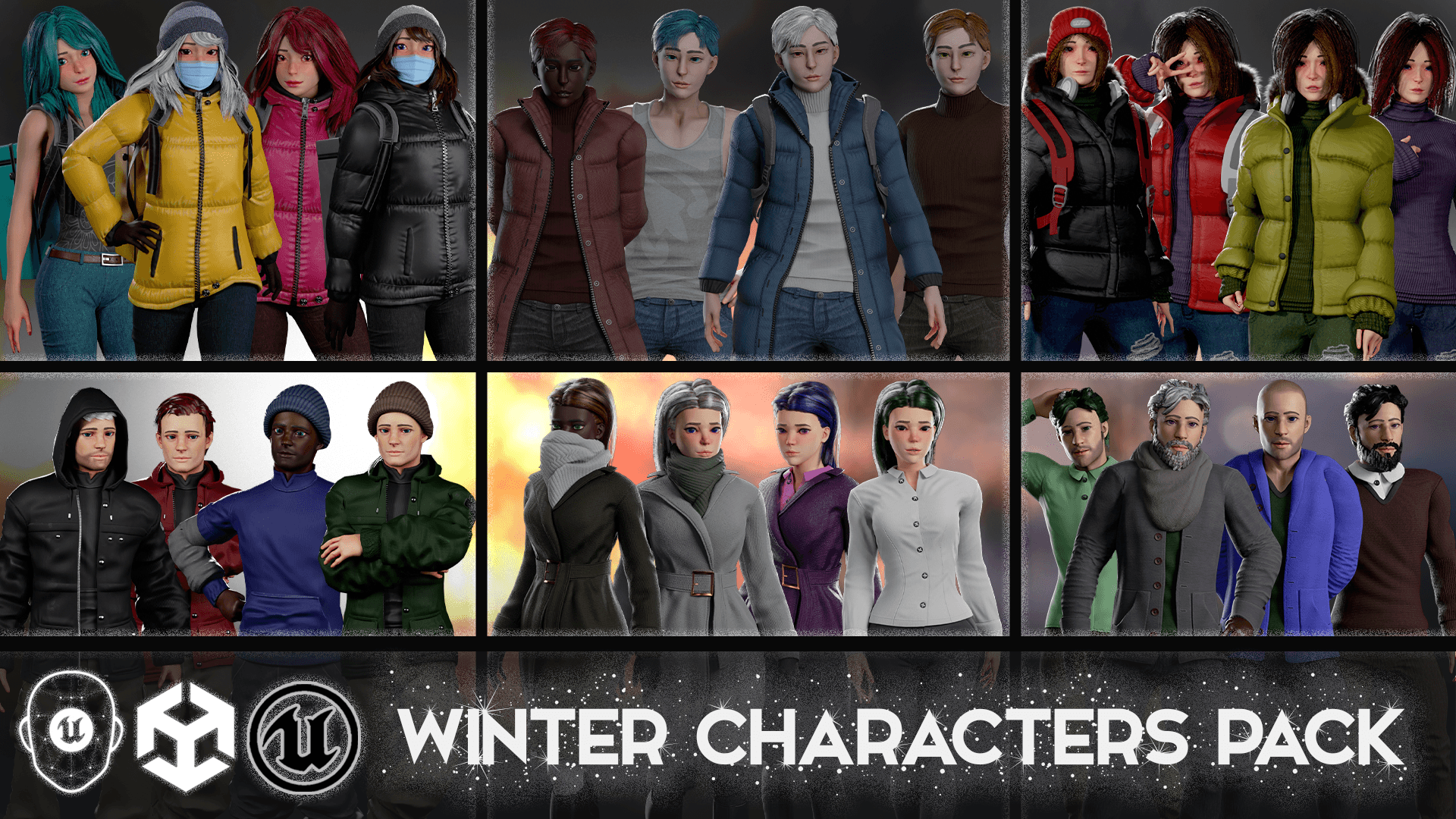 Urban Winter Characters Pack – Modular Characters Collection | Fab