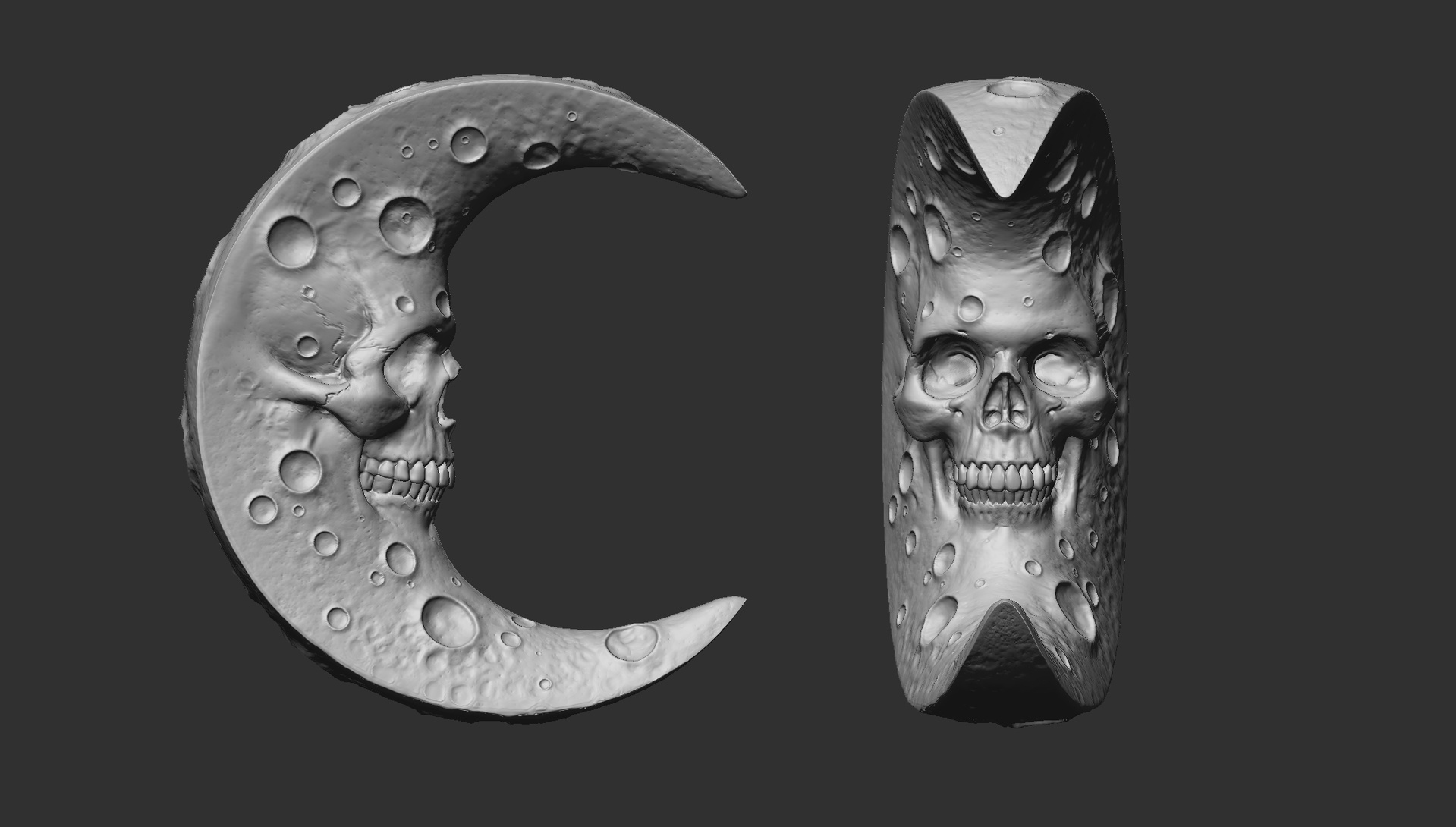 Media 1 for listing Moon Skull - PBR - Game Ready & Print Ready