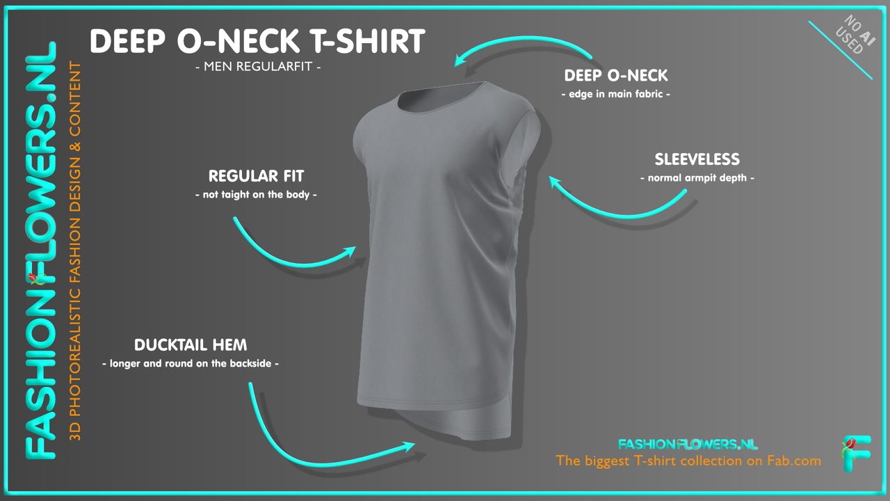 Media 1 for listing Gray Colour Sleeveless Deep Round Neck Ducktail T-shirt | Longer Backside
