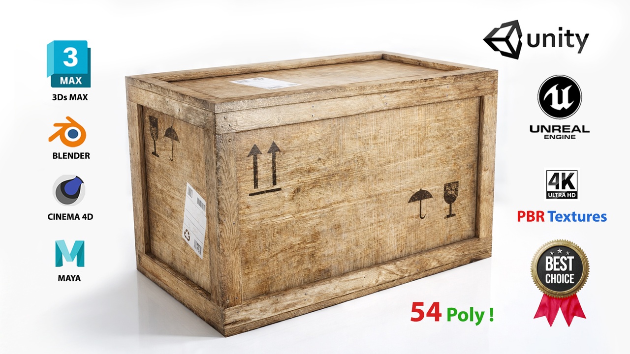 Media 1 for listing wooden crate PBR 4K