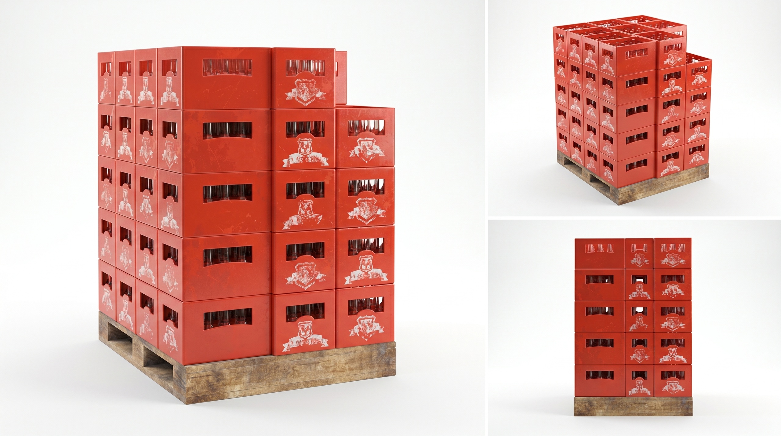 Media 1 for listing Plastic Crates Stack on Pallet – Warehouse 3D Model