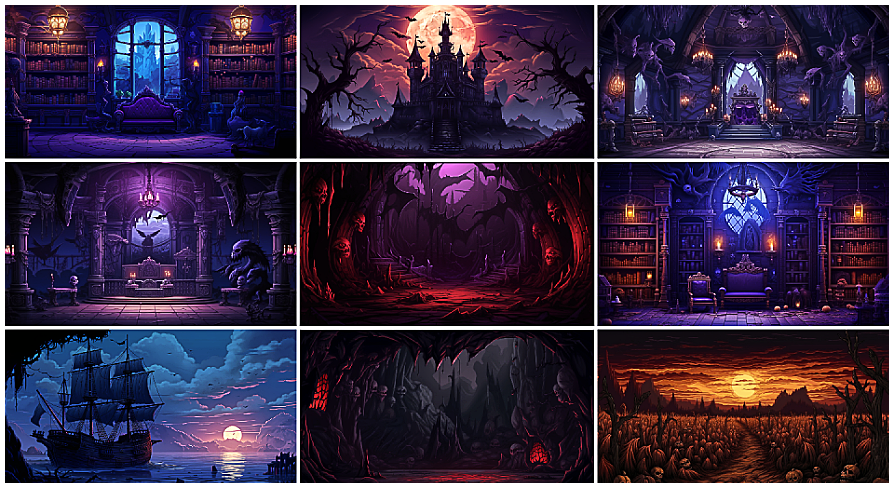 BACKGROUND - Pixel Halloween 2 | Fab