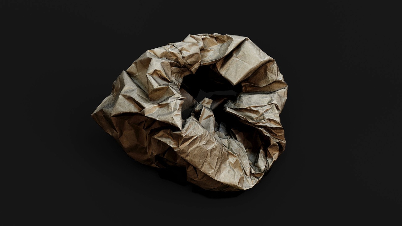 Media 1 for listing crumpled paper bag trash pt2 PBR photogrammetry