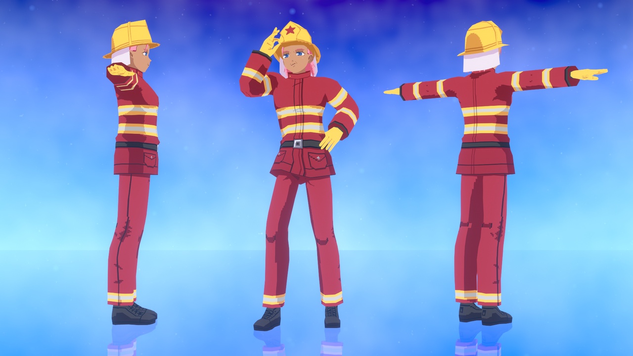Media 1 for listing Cartoon Anime Lowpoly - Firefighter 2