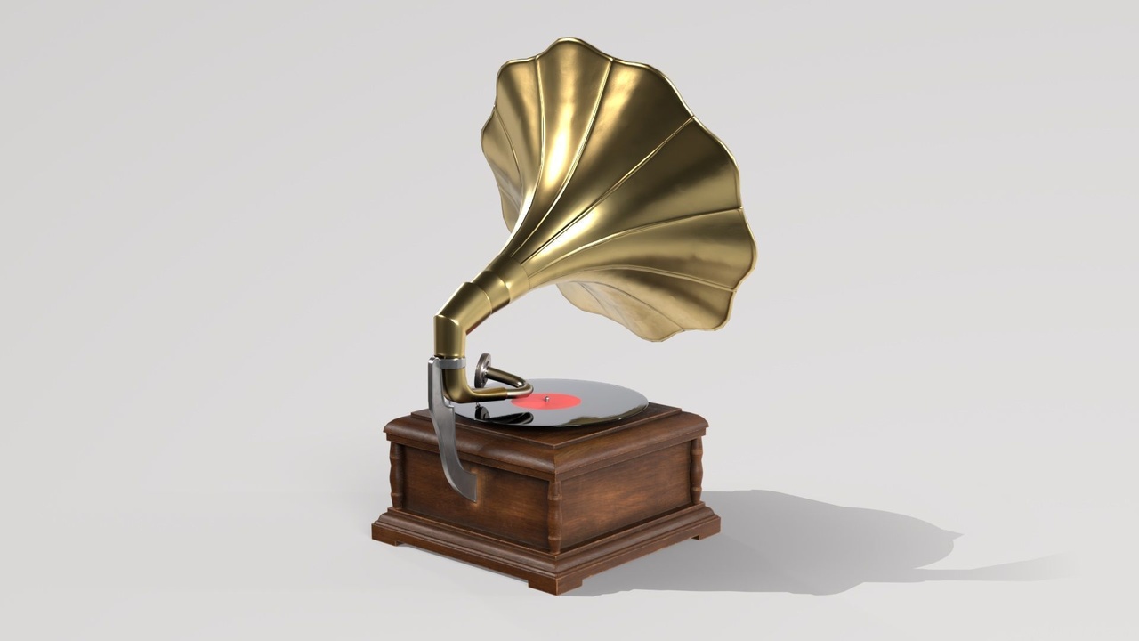 Media 1 for listing Antique Gramophone – Premium Game-Ready PBR 3D Model Pack