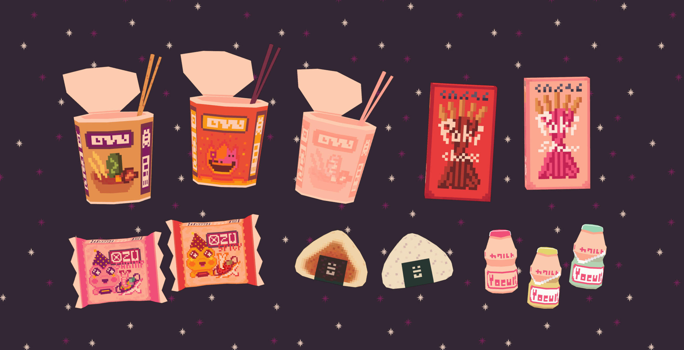 Poly Snacks Low Poly Japanese Snack Pack | Fab