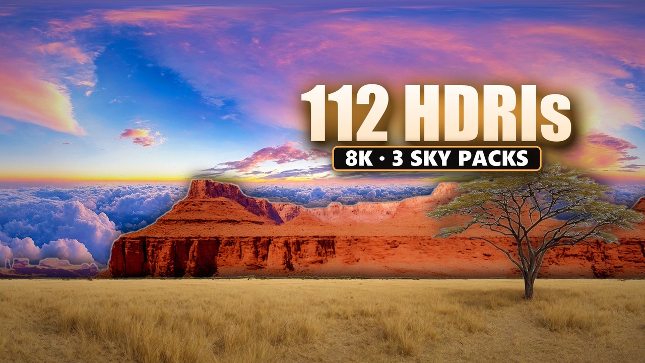 Media 1 for listing Open Skies 8K HDRI Bundle - 112 Skyboxes: Clouds, Savanna & Nature Panoramas