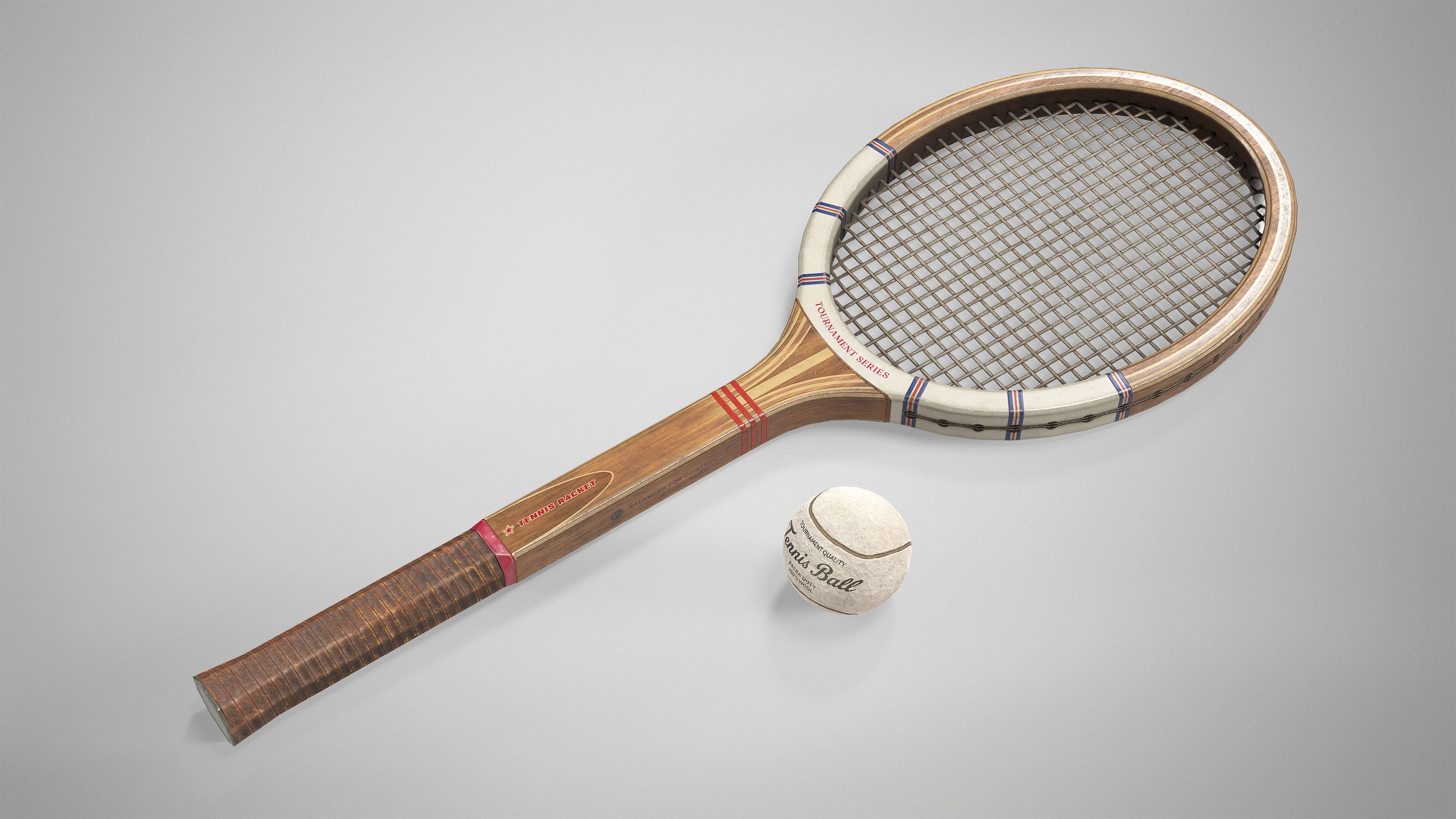 Media 1 for listing Vintage Tennis Racket & Ball - Retro Tennis Racquet AAA Gameready