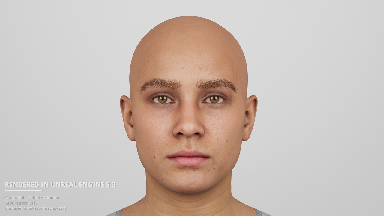 Media 1 for listing Feathered Bushy Eyebrows Groom for MetaHuman