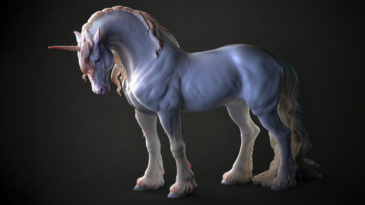 Media 1 for listing Majestic Unicorn Sculpt - Fantasy Creature 3D Model