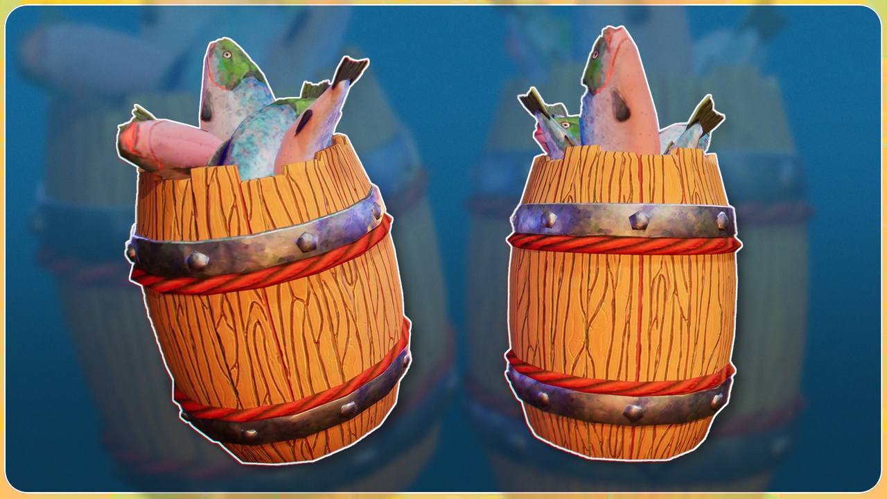 Media 1 for listing Stylized Barrel of Fish