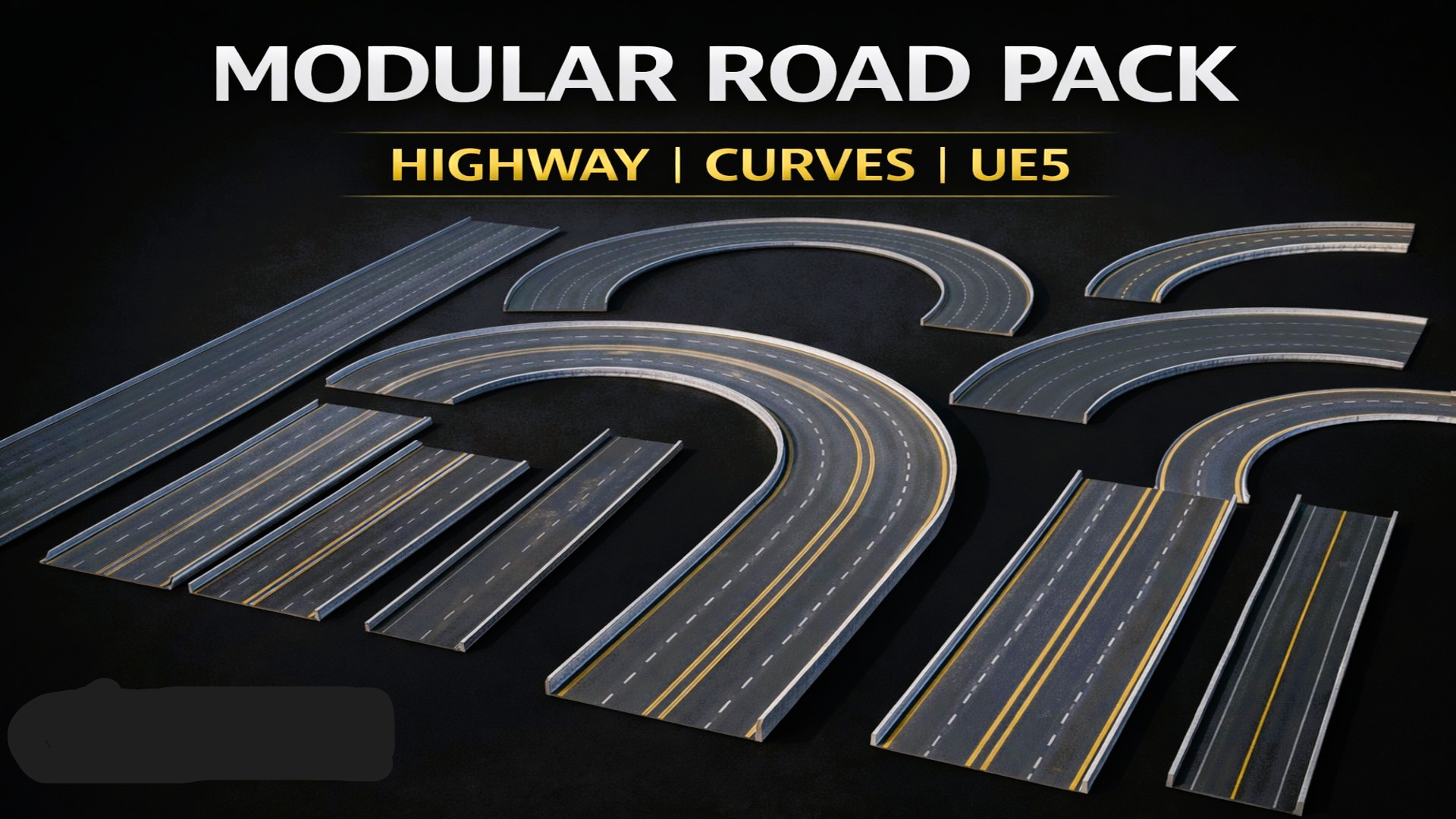Modular Road Pack | Highway, Curved & Straight Roads | Fab