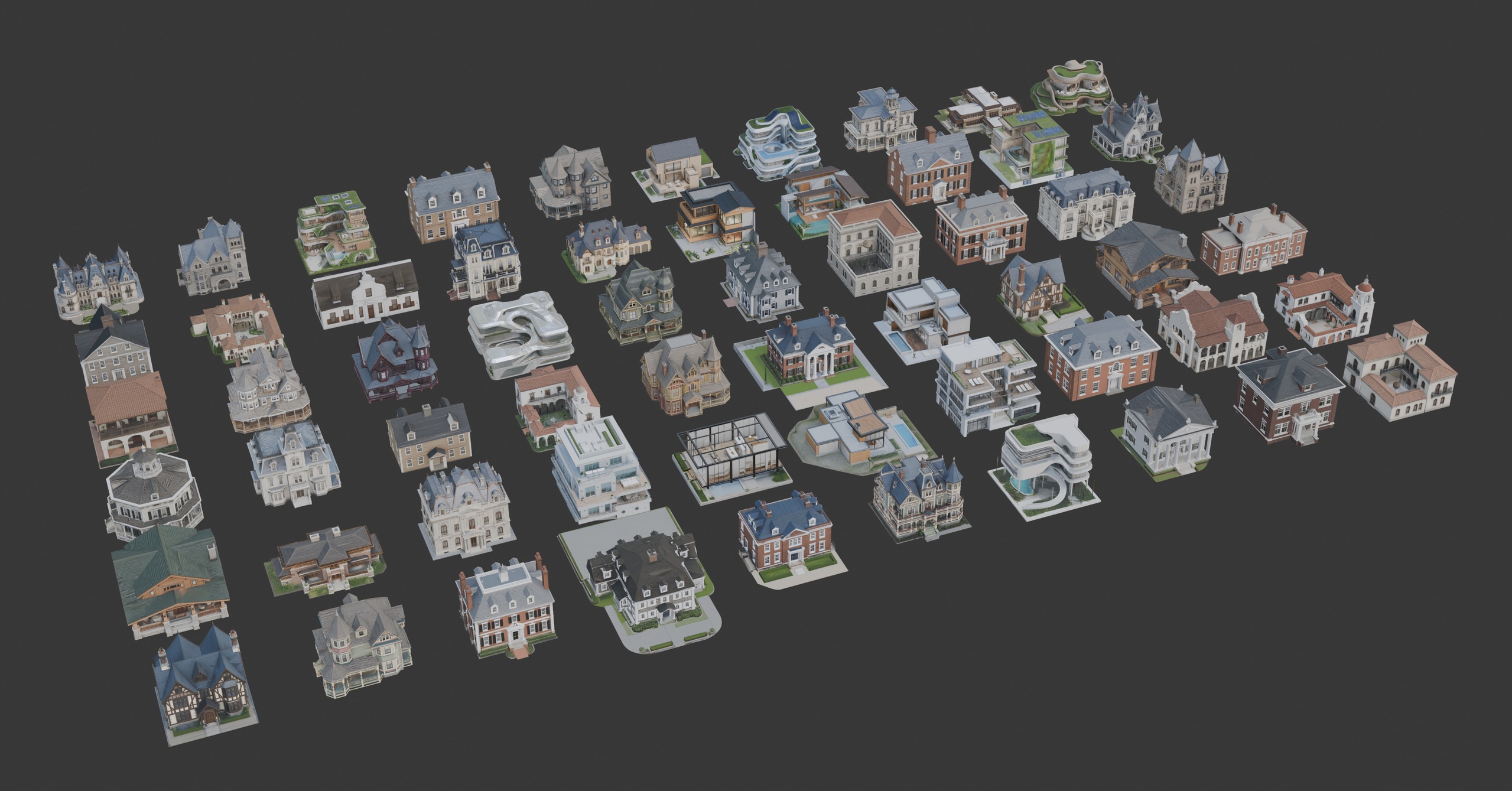 Media 1 for listing usa architectural pack - mansions 1 - 60 buildings