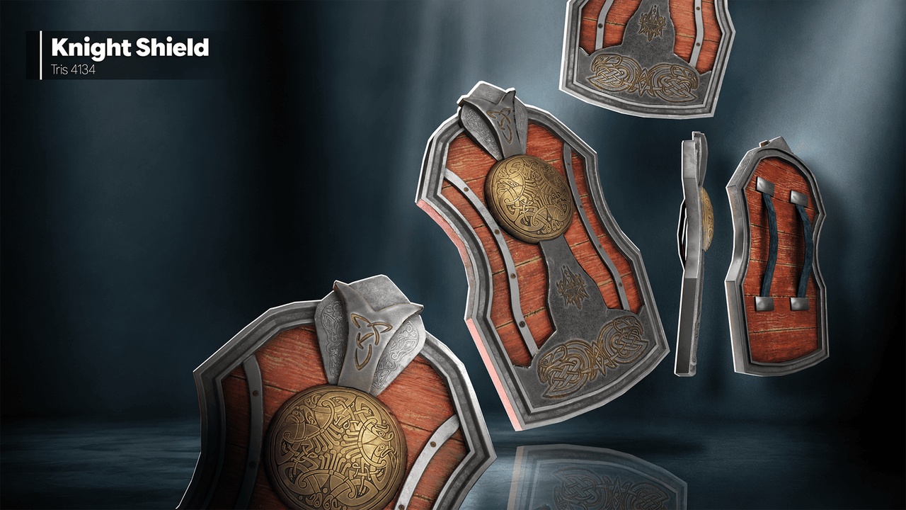 Media 1 for listing Stylized Medieval Shield Pack - 4 Variants