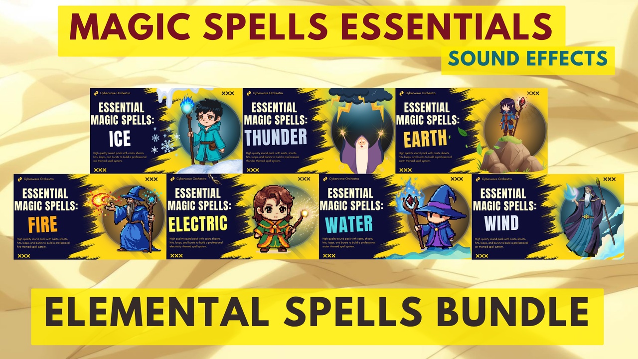 Media 1 for listing Magic Spells Essentials: Elemental Spells Bundle