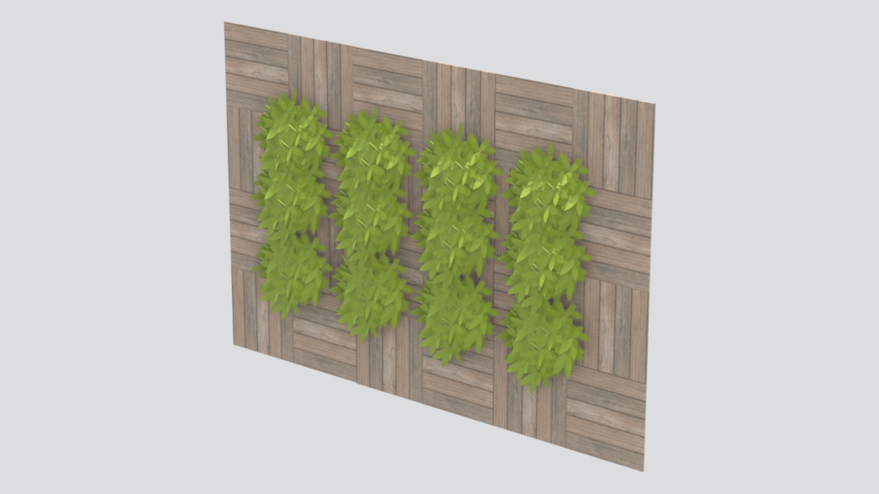 Media 1 for listing Woven Wood Wall Panel with Green Faux Foliage 3D Model