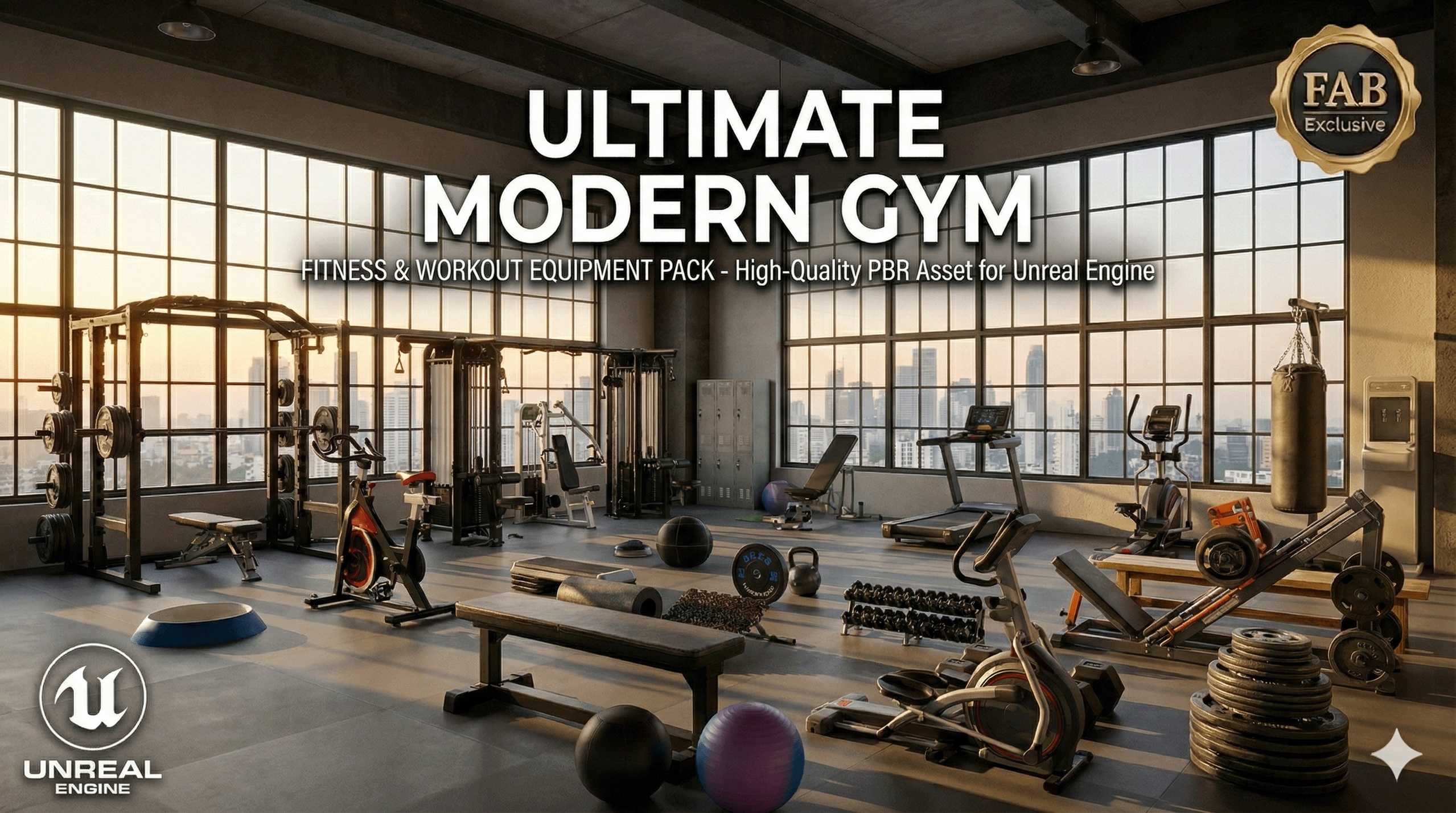 Media 1 for listing Ultimate Modern Gym - Fitness & Workout Equipment Pack