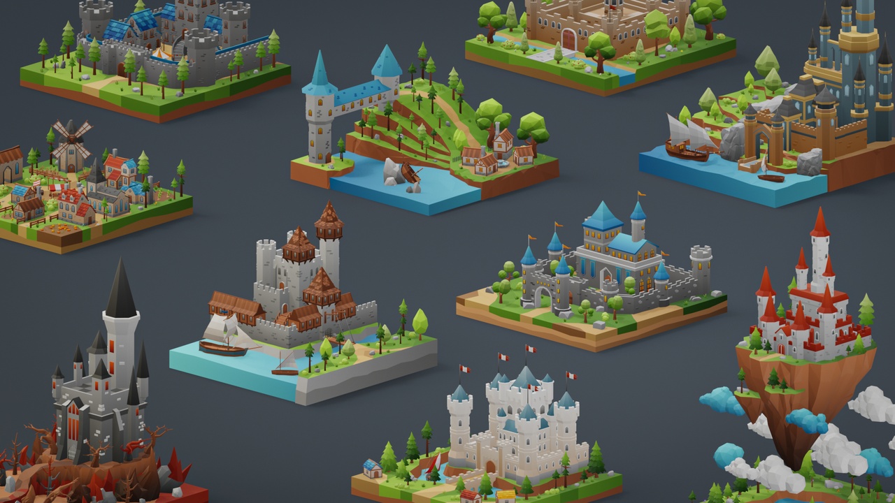 Media 1 for listing Low Poly Medieval Locations Pack
