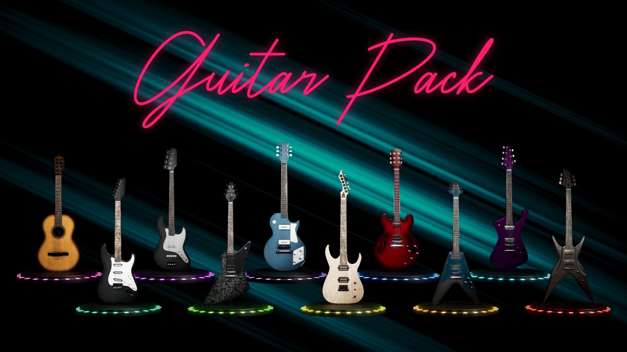 Media 1 for listing Guitar Pack: 10 Customizable Electric & Acoustic Guitars for Unreal Engine