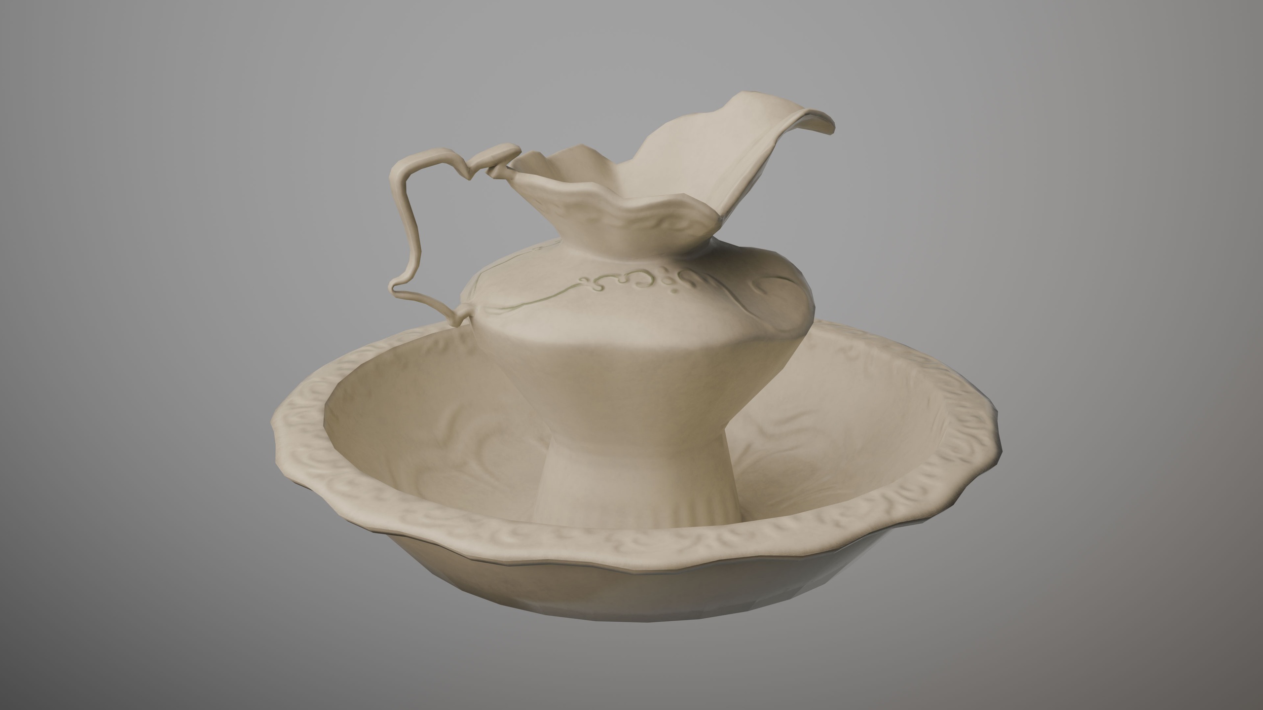 Media 1 for listing Vintage Pottery Pitcher And Wash Basin