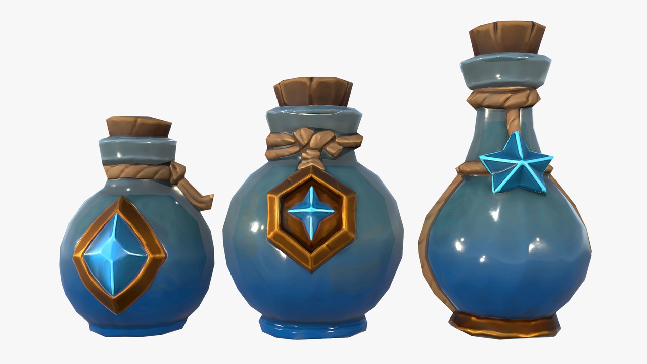 商品 Stylized Fantasy RPG Magic Mana Potions Bottles Elixirs Perfumes 的媒体 1