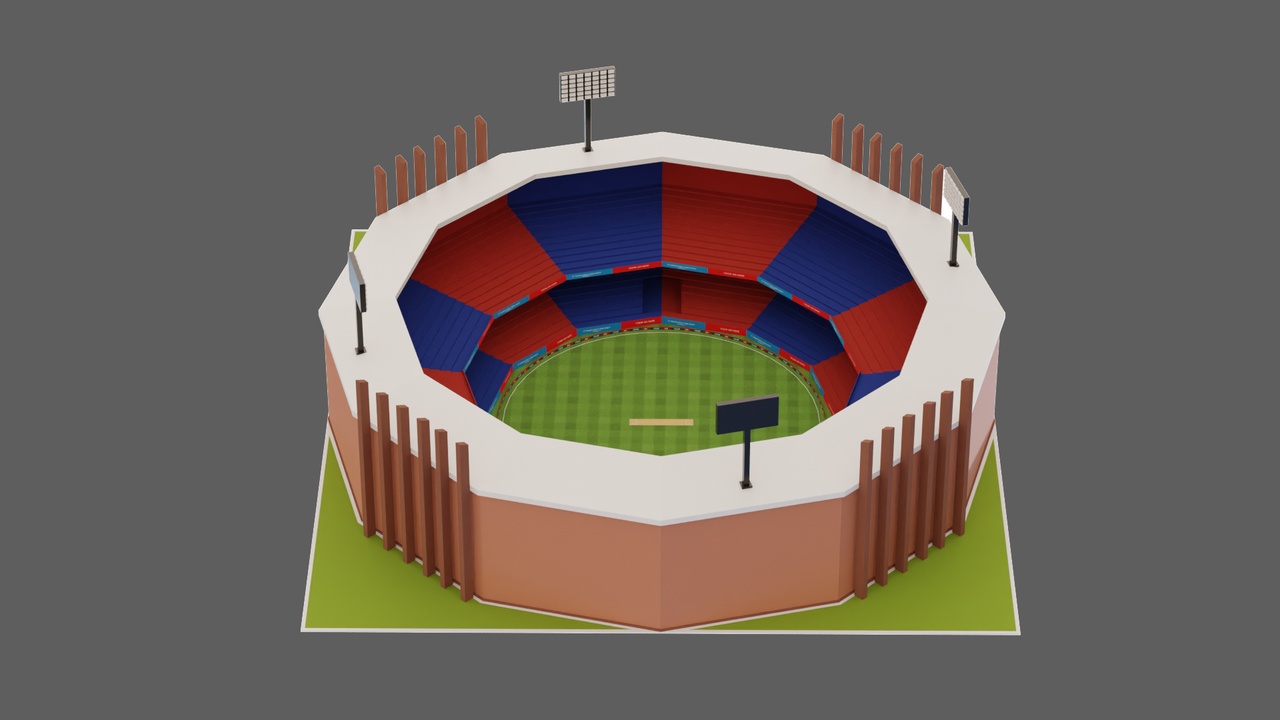 Media 1 for listing Low poly Cricket stadium Game Ready
