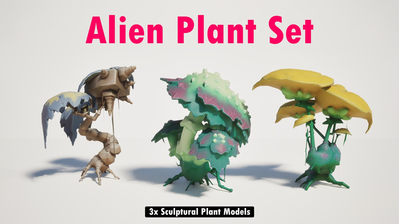 Media 1 for listing Alien Plant Set — Stylized Sci-Fi Flora (3 Models)