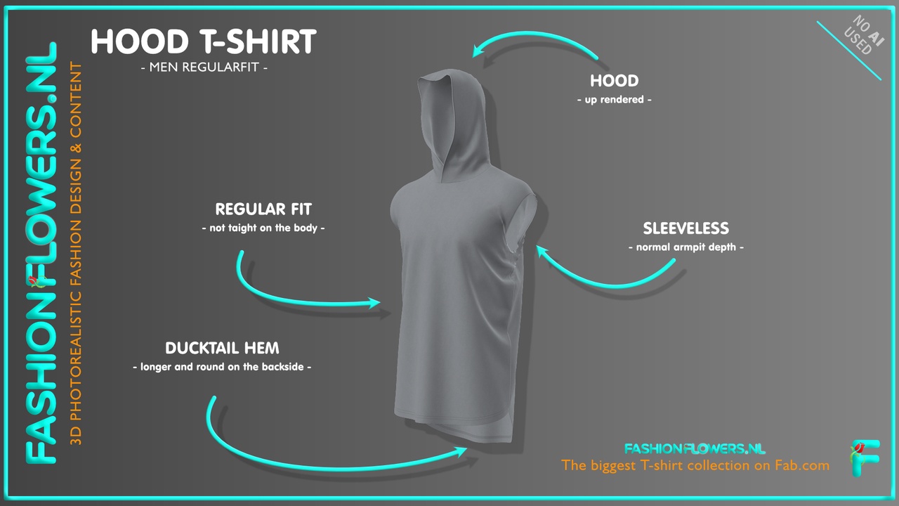 Media 1 for listing Gray Colour Ducktail Sleeveless Hooded T-Shirt | Cowl Shirt | Longer Backside