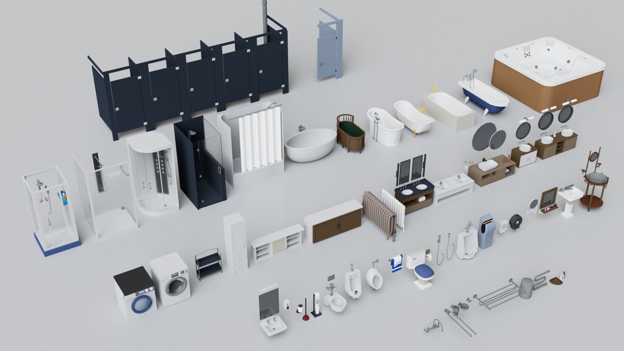 Media 1 for listing Realistic Bathroom Furniture Mega Pack Collection