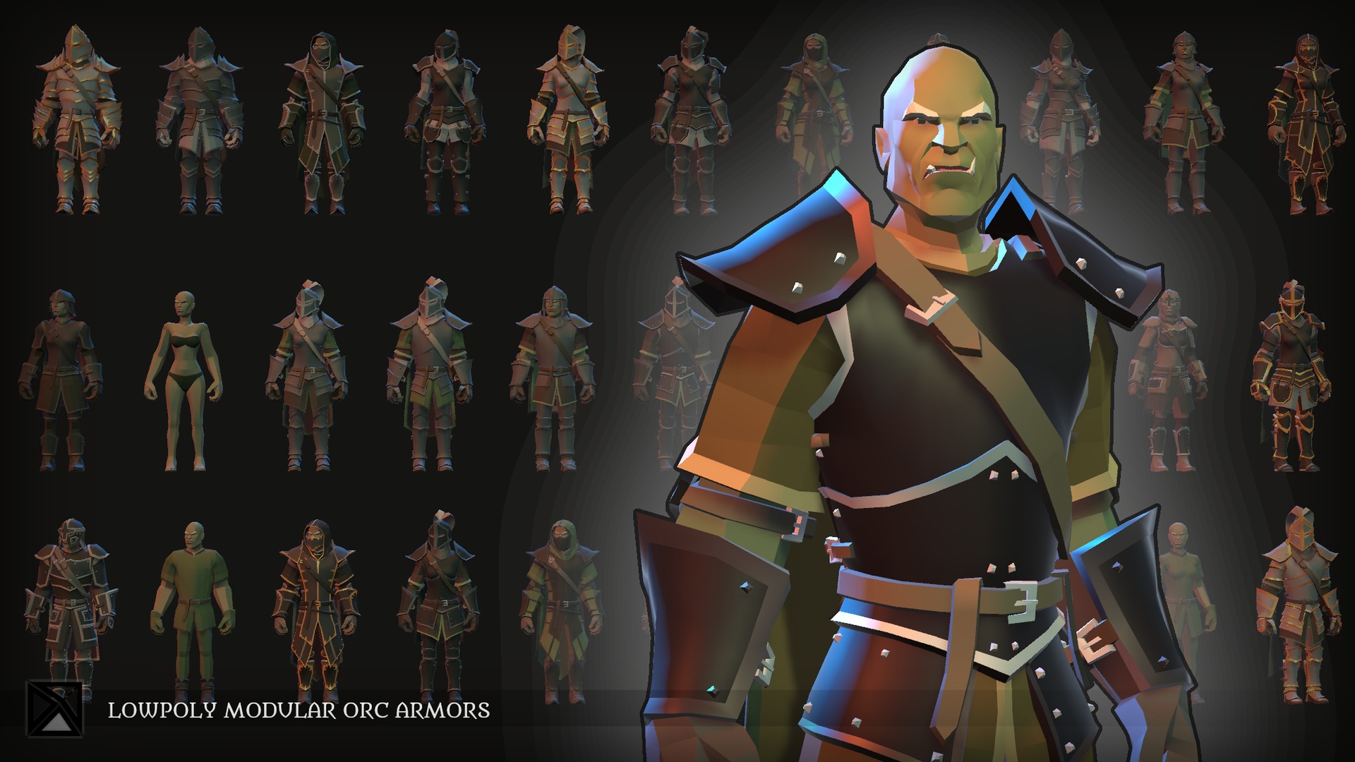 Media 1 for listing Low Poly Orc Modular Armors - MEDIEVAL FANTASY SERIES