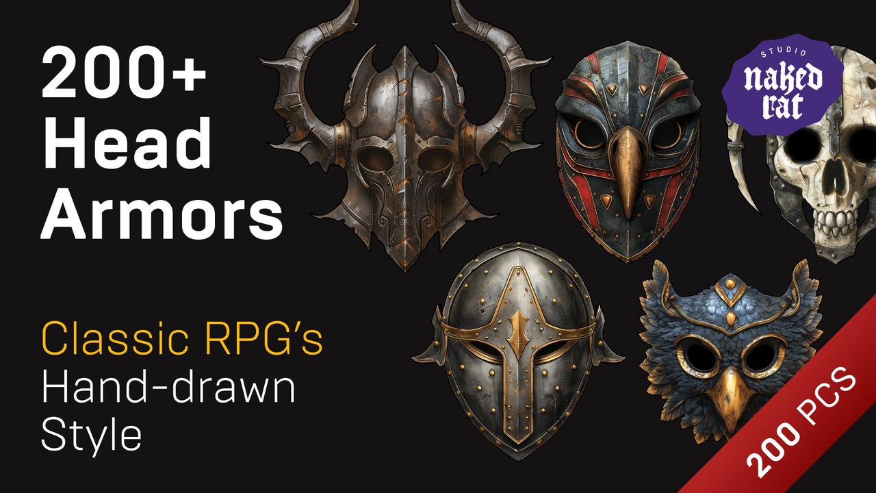 Media 1 for listing Helmets & Masks 2D Icons Assets Pack