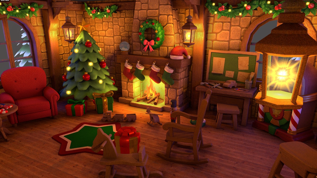 Media 1 for listing Christmas Cabin & Toy Workshop 3D Asset Pack | Lowpoly Stylized PBR Collection