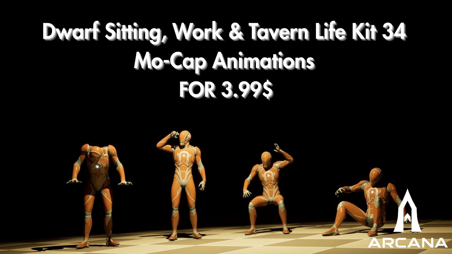 Quick Motion Dwarf Sitting & Work NPC Kit | 34 MoCap Animations | Fab