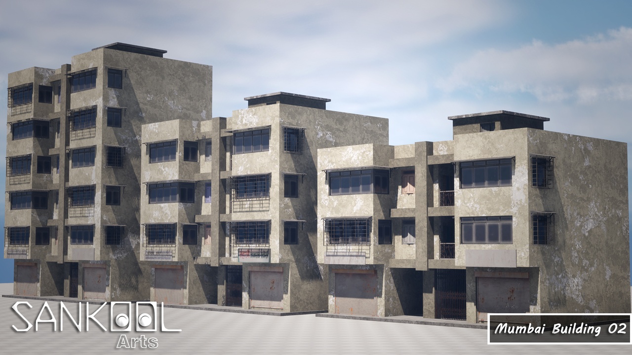 Media 1 for listing Mumbai Building 02 - Indian Gameready Asset Pack (Unreal Engine Only)