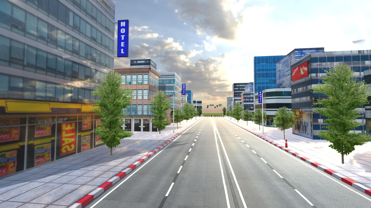 Media 1 for listing City Buildings Skyline Racing Track Road Modular Mobile Ready