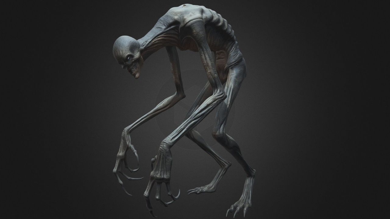 Media 1 for listing Tall Faceless Horror Monster Long Claws