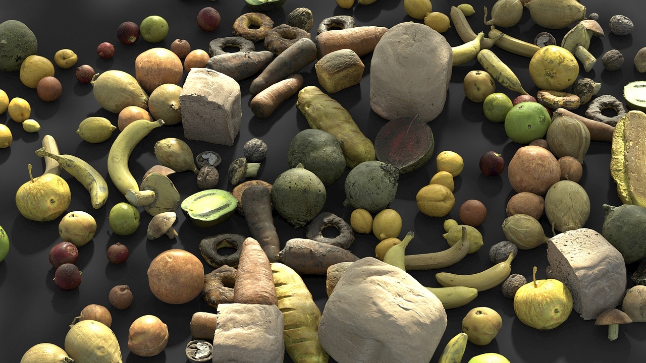 Media 1 for listing Highpoly and lowpoly food pack - Photogrammetry based