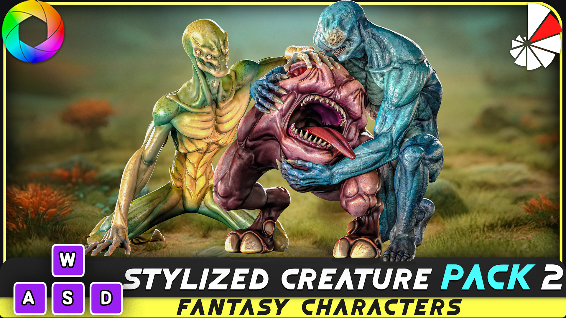 Alien Creature Pack 01 - Stylized Monsters - UFO Pet Enemy Predator ...