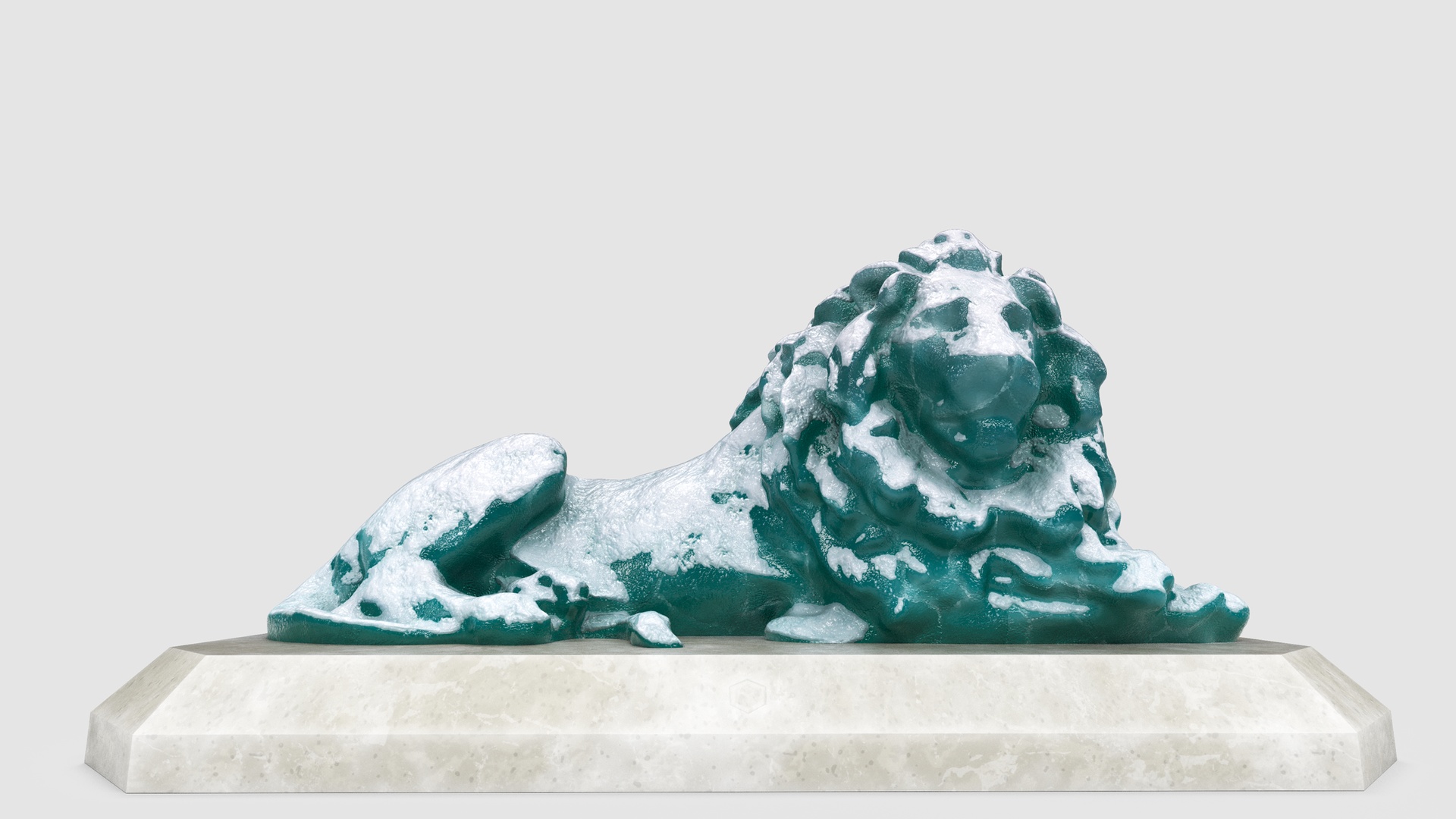 Media 1 for listing Frozen Lion Statue