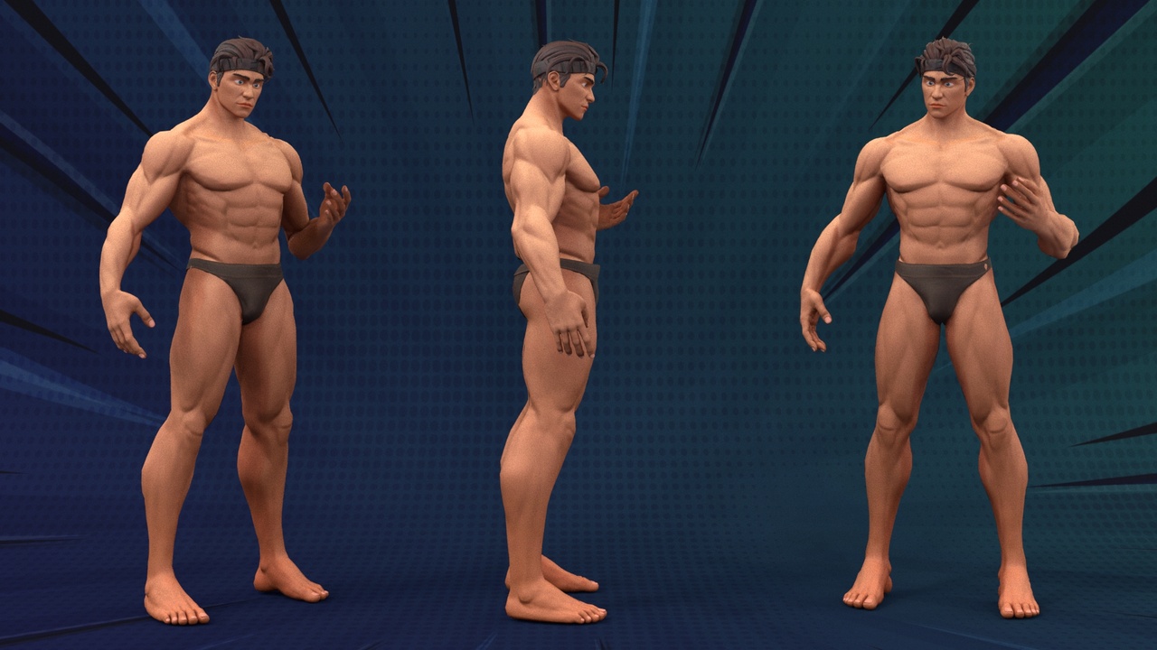出品Stylized Body Hero Man Anatomy Game Films Low-poly 3D modelのメディア1