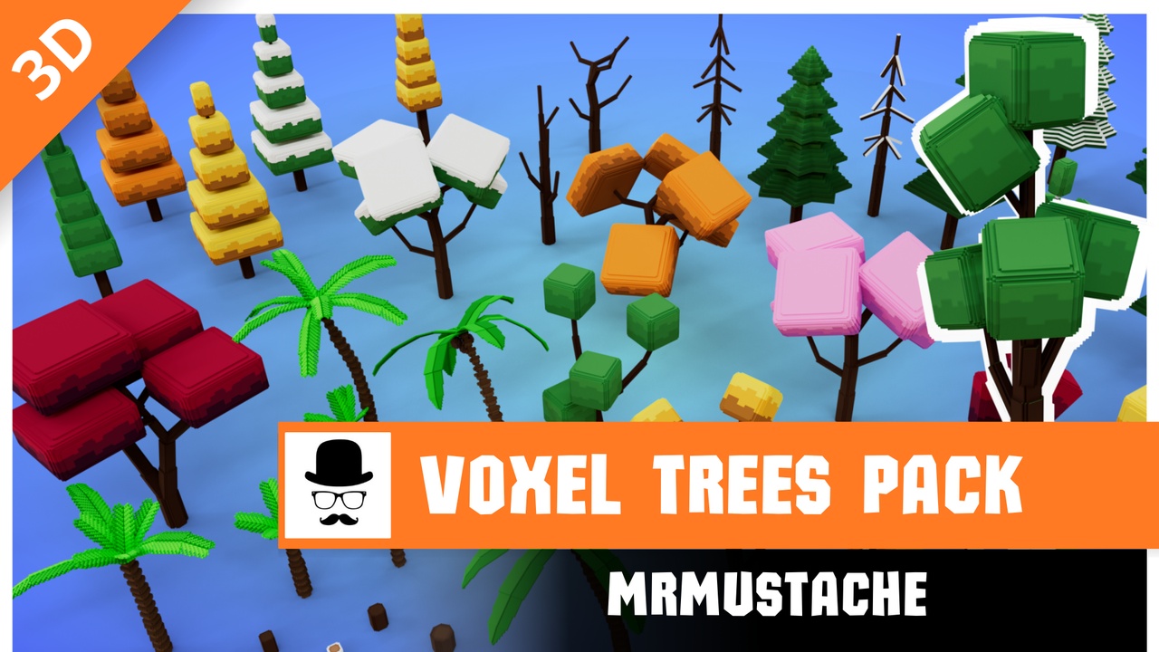 Media 1 for listing Voxel Stylized Tree Pack - 3D Low Poly Nature Assets