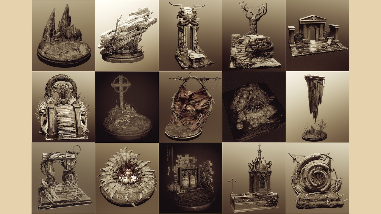 Media 1 for listing Dioramas - 15 modular figurine bases environment kits