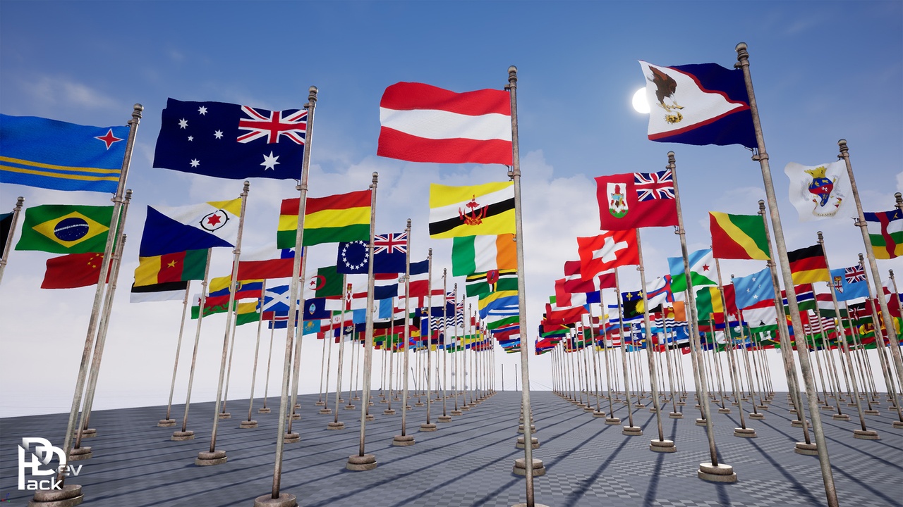 Medium 1 für Eintrag Flag Props Package / 250+ Flags